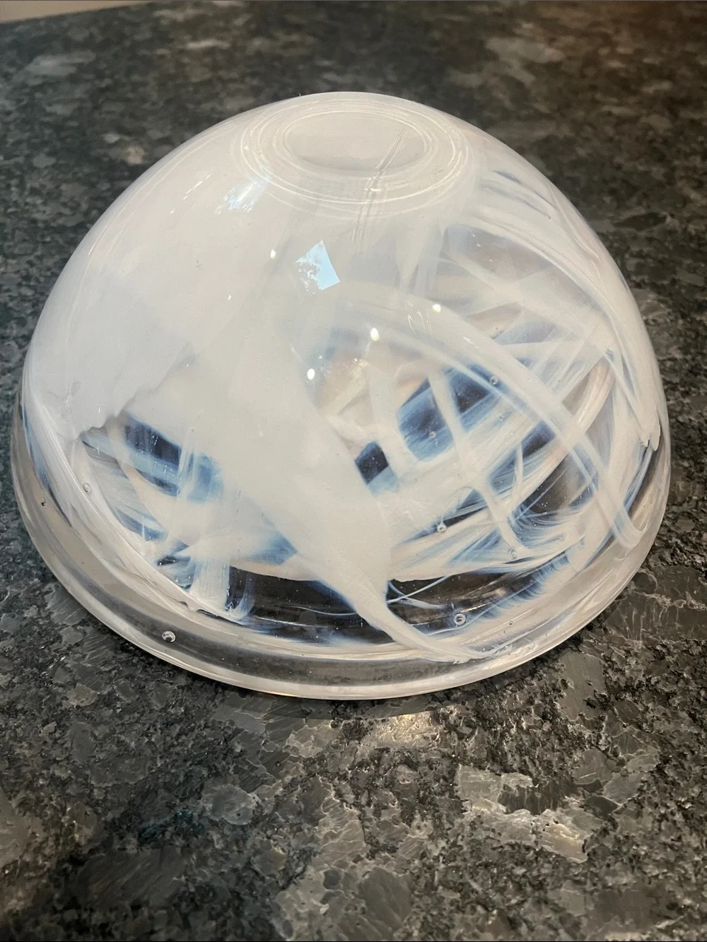 Kosta Boda Atoll Anna Ehrner Large Heavy White Swirl Votive Bowl